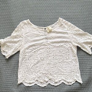 Japna White Eyelet Blouse